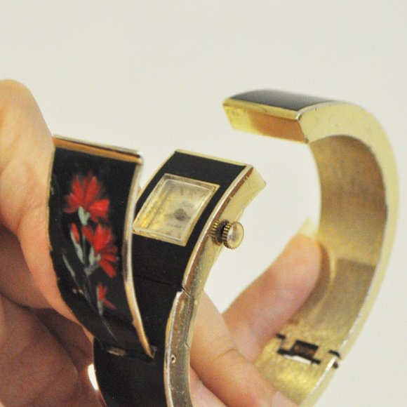 VTG Hidden Secret SWISS Watch Handpainted Bracelet - Picture 4 of 12